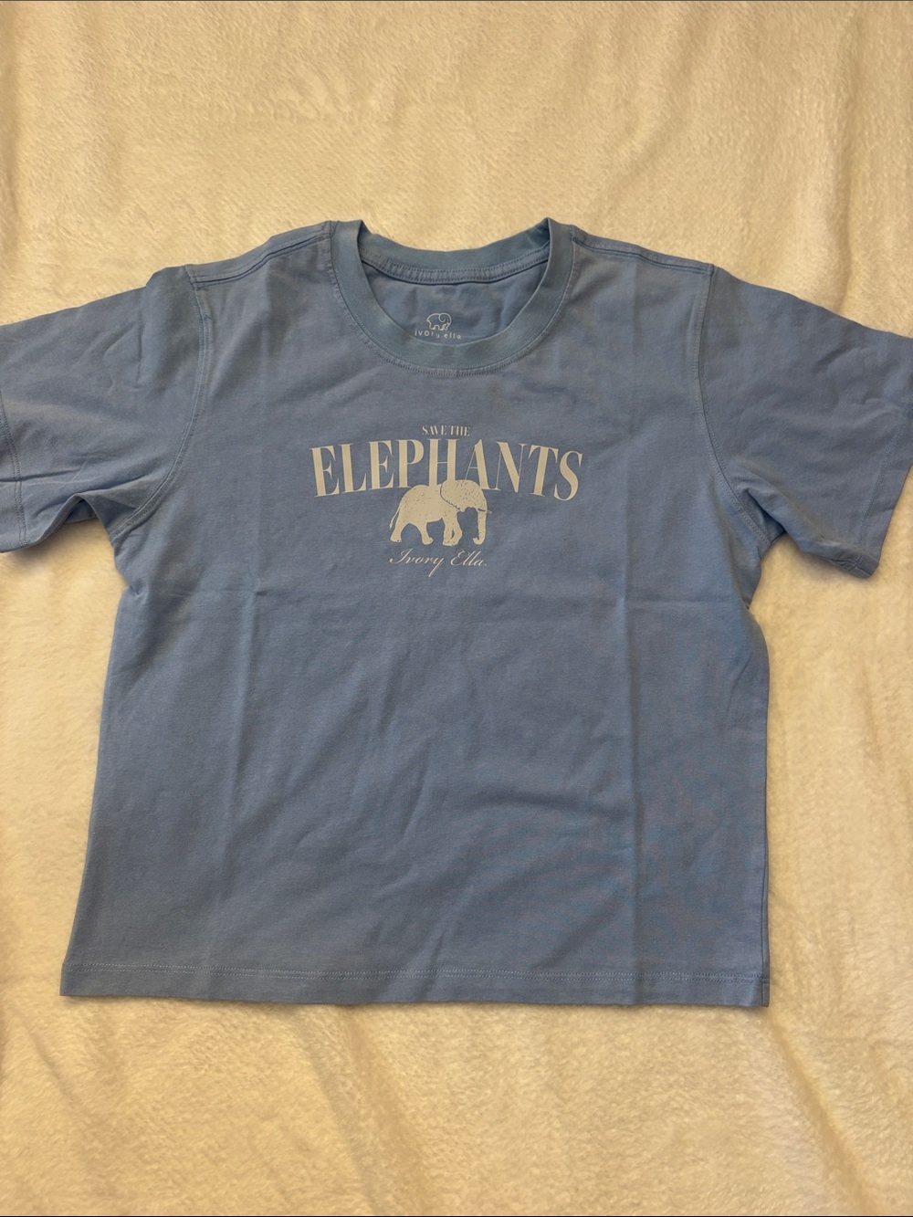 ivory ella Blue 'Save The Elephants' Graphic Tee
